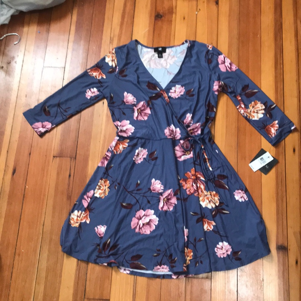 NWT Floral Faux Wrap Dress